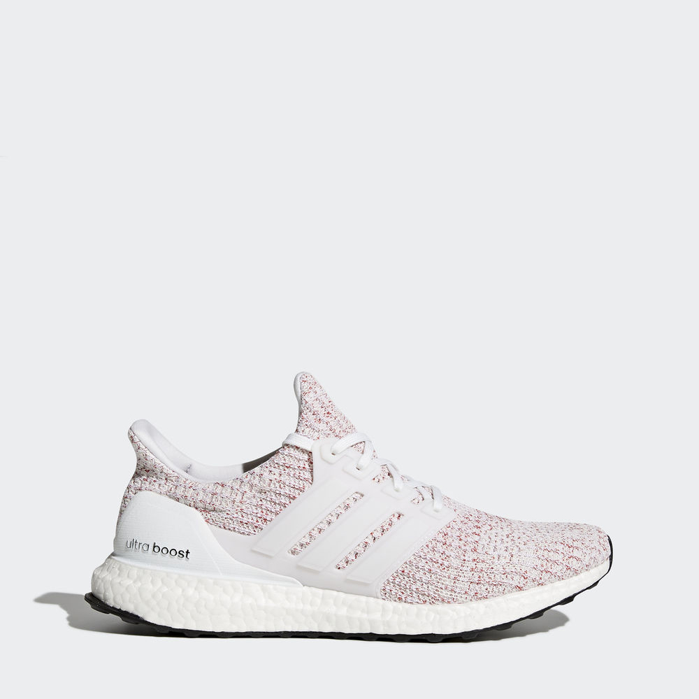 Adidas Ultraboost - παπουτσια για τρεξιμο ανδρικα - Ασπρα/Ασπρα/Βαθυ Κοκκινα,Μέγεθος: EU 36 – 54 2/3